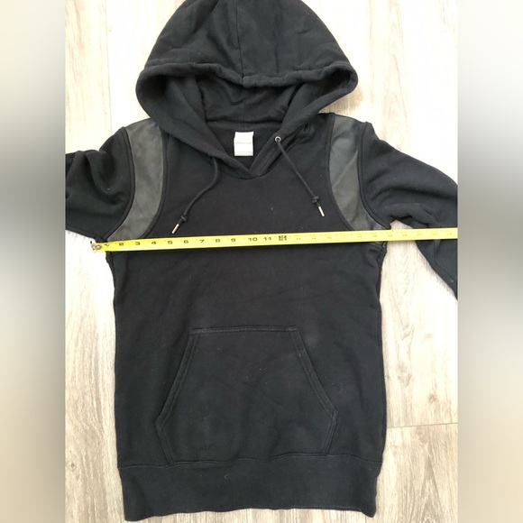 Nike genuine lamb leather shoulder decor cotton hoodie black M - Picture 12 of 16